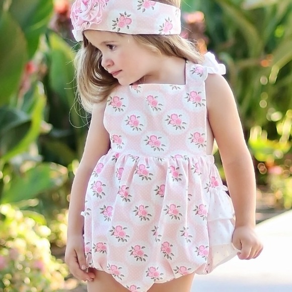 Swoon Baby Shabby Rose Romper - Picture 2 of 3